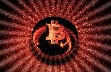 Golden bitcoin digital currency, futuristic digital money, technology worldwide network concept.Crypto currency Gold Bitcoin, BTC, Bit Coin