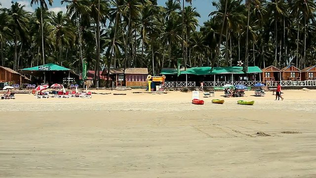 Houses and huts on the beach