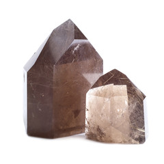 Two druse of smoky quartz, stone, crystal