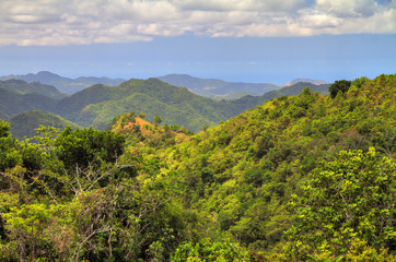 Beautiful view over the El Yunque national forest in Puerto Rico