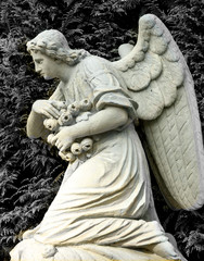 The statue of an angel who is hopeful