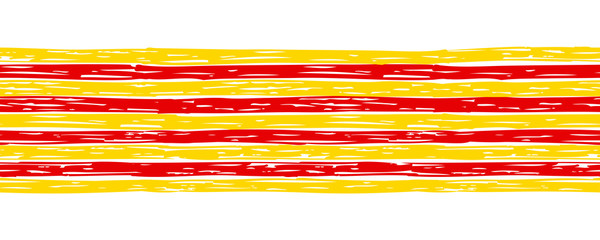 Seamless border with flag of Catalonia