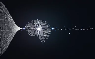 Big data and artificial intelligence concept. Machine learning and circuit board. Deep learning © Lee