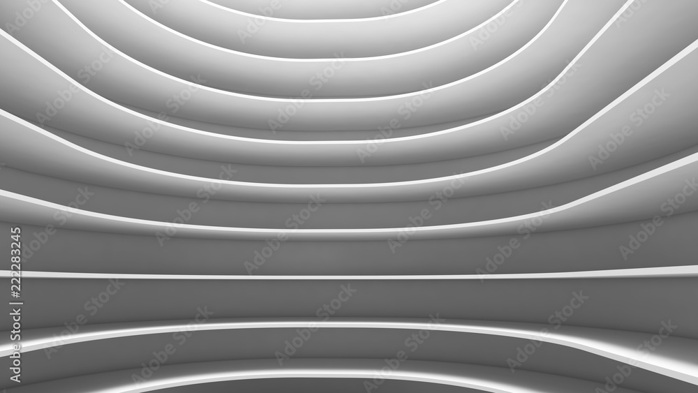 Poster structure of futuristic empty curve room. interior design on white background. sci-fi digital techno