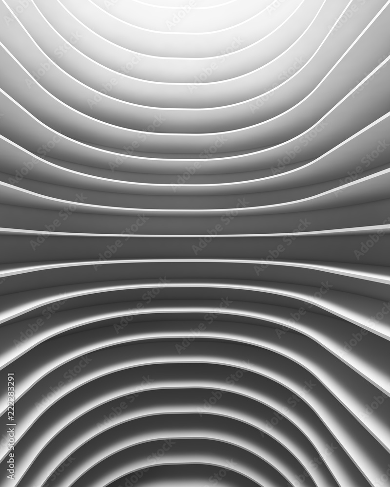 Aufkleber structure of futuristic empty curve room. interior design on white background. sci-fi digital techno