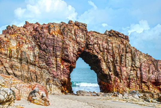Pedra Furada (Holed Stone) at Jericoacoara beach - Ceara, Brazil