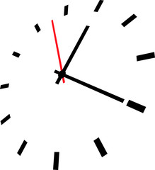 Vector illustration of clock face on white background.