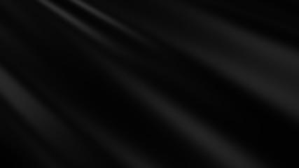 Black luxury cloth abstract background. Dark liquid wave or black wavy folds silk or satin background. Elegant wallpaper