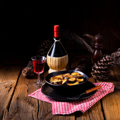 Melitzanes Tiganites - fried aubergines in the Greek style.