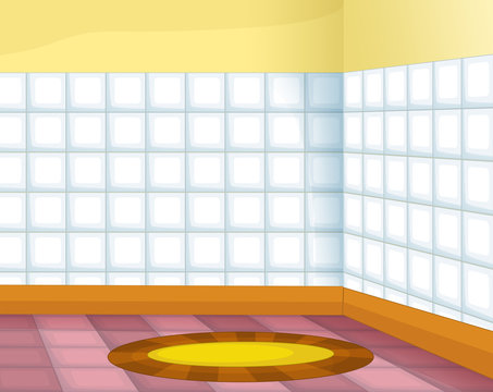 cartoon scene with colorful empty bathroom - illustration for children