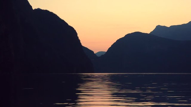 Sunset view in the Frafjord in Norway