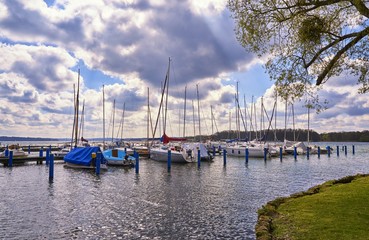 Schwerin Lake - View to a Boat, Mecklenburg-Vorpommern, Germany, Schwerin