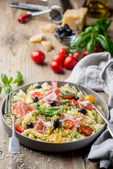 Italian fusilli spiral pasta