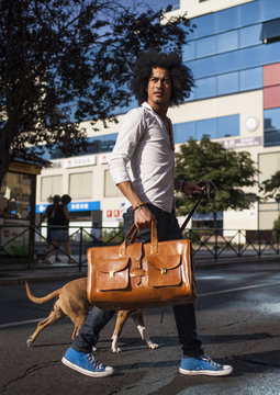 attractive cuban man in the city