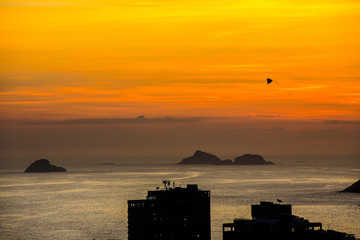 Fototapeta na wymiar Sunset on the hill of Cantagalo