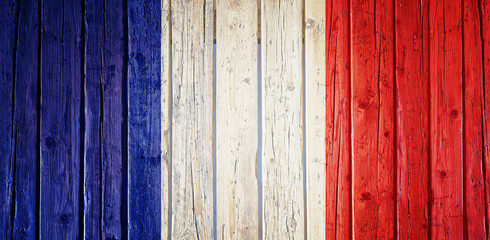 Textured France flagged wooden table