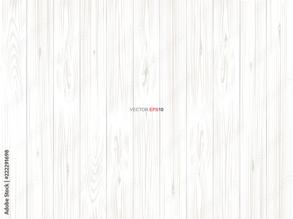 Wall mural white wood pattern and texture for background. vector.