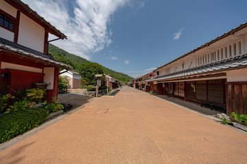 Fototapeta na wymiar Japanese Good Old Town at Kumagawajuku Sabakaido, Wakasa, Fukui, Japan 福井 若狭 熊川宿