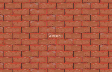 Fototapeta premium Red brick wall texture background. Vector.