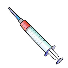 Naklejka premium Syringe with vaccine. Medical object on white background. raster