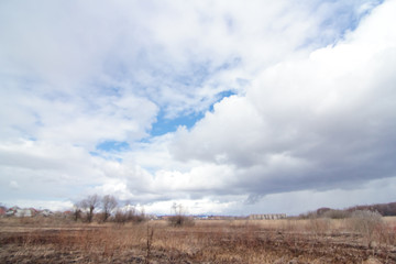 field and blue sky