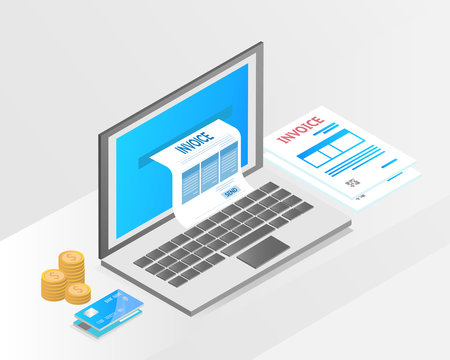 isometric invoice and payment account
