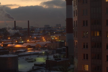 Fototapeta na wymiar Night panorama town st Petersburg