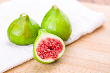 Fresh fig fruit on table, closeup