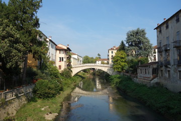 Fototapeta na wymiar Ancient bridge in Vicenza, Italy
