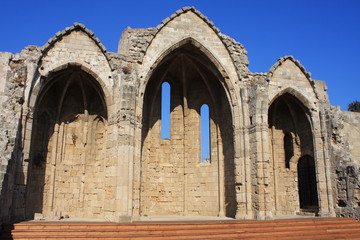Fototapeta premium Church of the Virgin of the Burgh in the Rhodes Old City, Greece