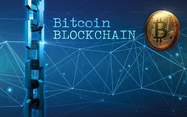 Golden bitcoin digital currency, futuristic digital money, technology worldwide network concept. Virtual cryptocurrency. Futuristic digital money. Mining and blockchain technology. Digital economy.