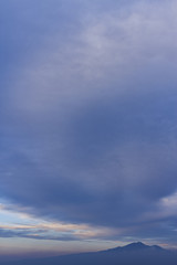 Naklejka premium チャオ御嶽スノーリゾートから乗鞍岳の夕景