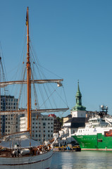 Fototapeta na wymiar im Hafen von Bergen, Norwegen