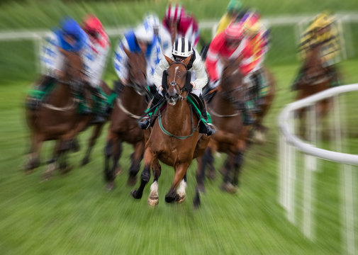 speeding horse race motion blur zoom effect