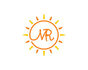 Sun and Letter M and R Logo Icon 001