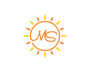 Sun and Letter M and S Logo Icon 001