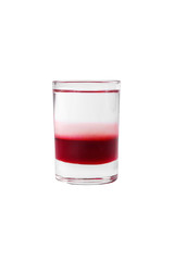 Shot of cocktail isolated white