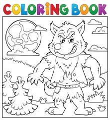 Coloring book werewolf topic 2