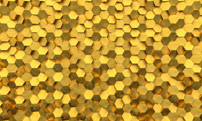 golden hexagon mosaic background