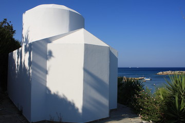 Thi is a small church on St.Marina on the Greek Island of Rhodes