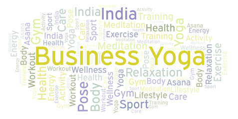 Fototapeta premium Business Yoga word cloud.