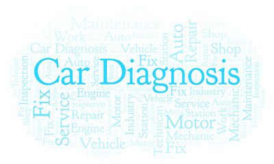 Fototapeta premium Car Diagnosis word cloud.
