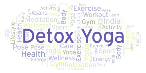 Obraz premium Detox Yoga word cloud.