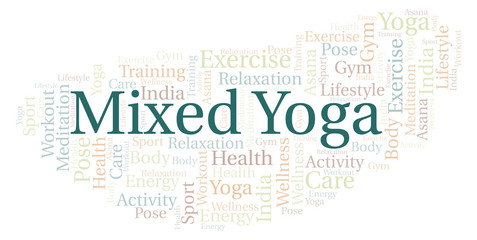 Obraz premium Mixed Yoga word cloud.
