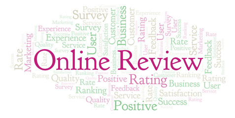 Obraz premium Online Review word cloud.