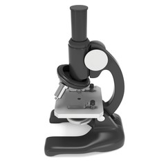 Microscope Biology School Laboratory Equipment. Science Education Symbol. 3d render isolated on white