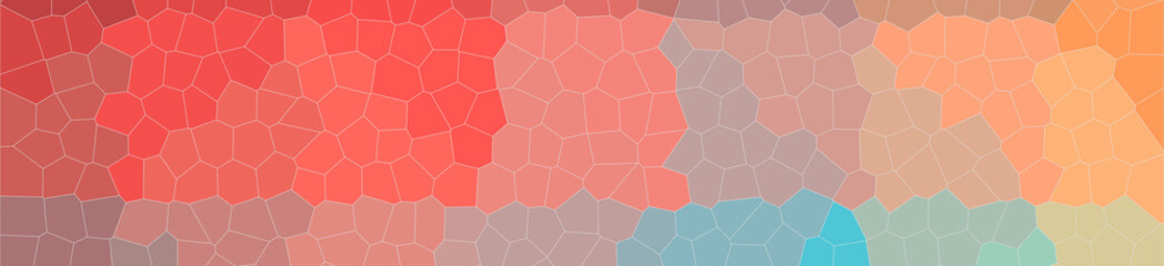 Abstract illustration of red blue and yellow Small Hexagon banner background, digitally generated.