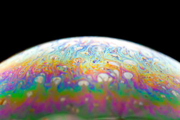 Half soap Bubble Ball abstract background semicircle. Model of Space or planets universe cosmic.