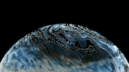 Half soap Bubble Ball abstract background semicircle. Model of Space or planets universe cosmic.