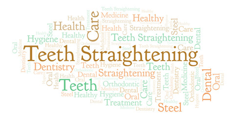Fototapeta premium Teeth Straightening word cloud.